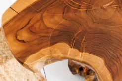 Massivholz Beistelltisch ROOT 40cm natur Teak aus Wurzelholz im Stelzen-Design