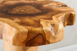 Massivholz Beistelltisch ROOT 70cm natur Teak aus Wurzelholz im Stelzen-Design
