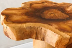 Massivholz Beistelltisch ROOT 70cm natur Teak aus Wurzelholz im Stelzen-Design