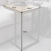 Massivholz Beistelltisch SCANDINAVIA 45cm natur Wildeiche Metall schwarz Laptoptisch