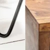 Massivholz Beistelltisch SCORPION 45cm braun Sheesham stone finish Hairpin Legs Stauraum