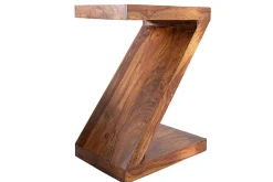 Massivholz Beistelltisch Z 45cm braun Sheesham stone finish einzigartige Maserung