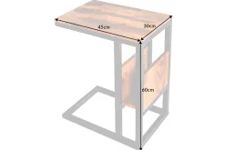 Massivholz Beistelltisch CONCIERGE 60cm braun Sheesham stone finish mit Stauraum