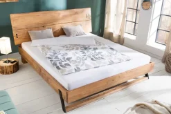 Massivholz Bett AMAZONAS 180x200cm Akazie Baumkante natur Doppelbett