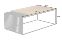 Massivholz Couchtisch ARCHITECTURE 100cm Eiche geölt schwarzes Metallgestell