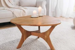 Massivholz Couchtisch ARCHITECTURE 70cm natur honey finish Akazie dreieckig