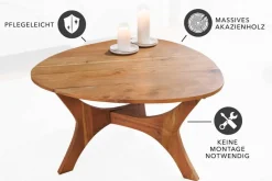 Massivholz Couchtisch ARCHITECTURE 70cm natur honey finish Akazie dreieckig