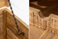 Massivholz Couchtisch BODEGA 100cm Mangoholz Hausbar Truhe mit Stauraum
