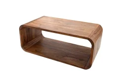 Massivholz Couchtisch CUBUS 100cm braun Sheesham stone finish TV-Board handemade