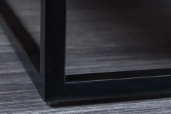 Massivholz Couchtisch GIANT 60cm braun Sheesham stone finish Metall schwarz Ablage
