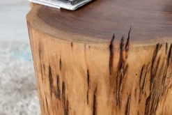 Massivholz Couchtisch GOA 50cm Akazie Baumstamm Hocker Beistelltisch handmade