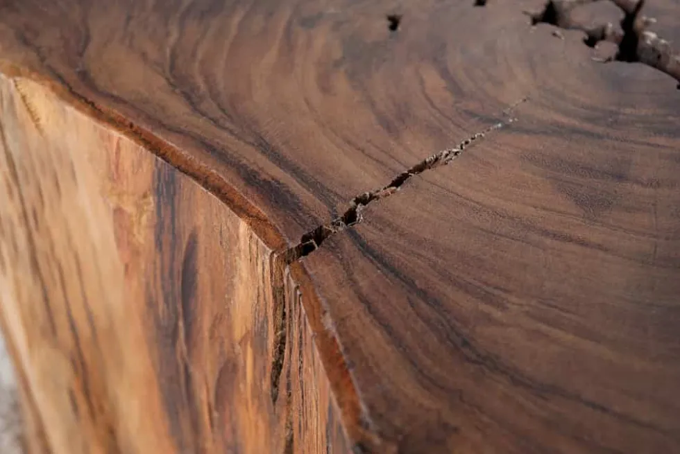 Massivholz Couchtisch GOA 50cm Akazie Baumstamm Hocker Beistelltisch handmade