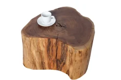 Massivholz Couchtisch GOA 50cm Akazie Baumstamm Hocker Beistelltisch handmade