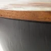 Massivholz Couchtisch JAKARTA 70cm grau rund aus recycelten Fischerbooten