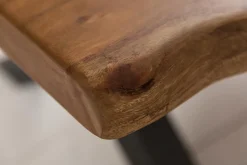 Massivholz Couchtisch MAMMUT 110cm Akazie Baumkante honey finish 3,5cm Tischplatte