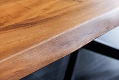Massivholz Couchtisch MAMMUT 110cm Akazie schwarz 3,5cm Tischplatte Baumkante