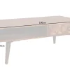 Massivholz Couchtisch MYSTIC LIVING 100cm braun Sheesham stone finish mit Stauraum