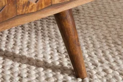 Massivholz Couchtisch MYSTIC LIVING 100cm braun Sheesham stone finish mit Stauraum