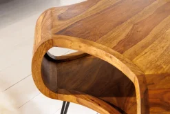 Massivholz Couchtisch ORGANIC LIVING 100cm braun Sheesham stone finish Hairpin Legs