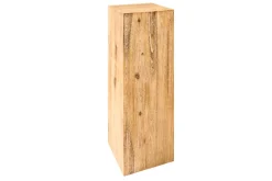 Massivholz Dekosäule COLUMNA 75cm Akazie teakgrau gekälkt Beistelltisch
