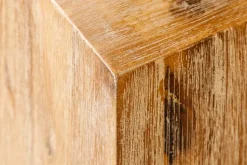 Massivholz Dekosäule COLUMNA 75cm Akazie teakgrau gekälkt Beistelltisch