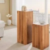 Massivholz Dekosäule COLUMNA 50cm braun Akazie Beistelltisch