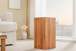 Massivholz Dekosäule COLUMNA 50cm braun Akazie Beistelltisch
