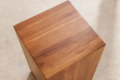 Massivholz Dekosäule COLUMNA 50cm braun Akazie Beistelltisch