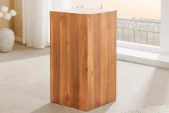 Massivholz Dekosäule COLUMNA 50cm braun Akazie Beistelltisch