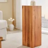 Massivholz Dekosäule COLUMNA 75cm braun Akazie Beistelltisch