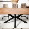 Massivholz Esstisch GALAXIE 200cm braun Sheesham stone finish Industrial Design