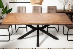 Massivholz Esstisch GALAXIE 200cm braun Sheesham stone finish Industrial Design