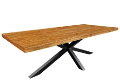 Massivholz Esstisch GALAXIE 200cm vintage braun Pinie recycelt Industrial Design