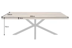 Massivholz Esstisch GALAXIE 200cm vintage braun Pinie recycelt Industrial Design