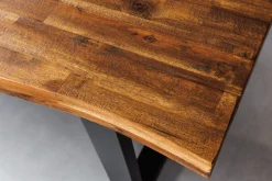 Massivholz Esstisch GENESIS 160cm natur anthrazit Akazie Baumkante Industrial Design