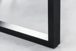 Massivholz Esstisch GENESIS 200cm braun geflammt Akazie Eisen schwarz Baumkante