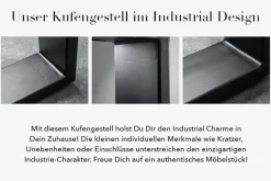 Massivholz Esstisch IRON CRAFT 200cm braun schwarz Sheesham stone finish Industrial