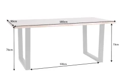 Massivholz Esstisch LIVING EDGE 180cm natur Wildeiche geölt Baumkante Kufengestell