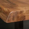 Massivholz Esstisch MAMMUT NATURE 200cm Akazie Baumkante 6cm Tischplatte Edelstahlbeine