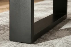Massivholz Esstisch MAMMUT 180cm Akazie U-Gestell schwarz Baumkante 6cm Tischplatte