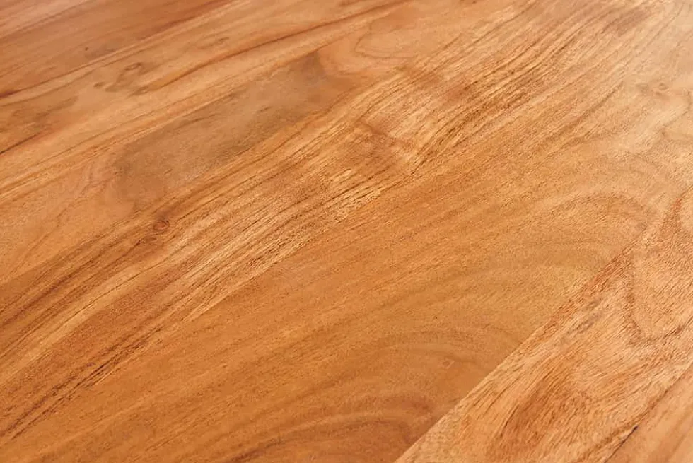 Massivholz Esstisch MAMMUT 200cm Akazie schwarz 3,5cm Tischplatte Baumkante