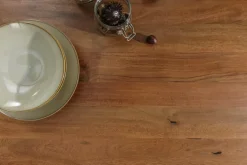 Massivholz Esstisch MAMMUT NATURE 240cm Akazie Baumkante 6cm Tischplatte Edelstahlbeine