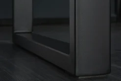 Massivholz Esstisch MAMMUT 200cm Akazie 3,5cm Tischplatte Baumkante Metall schwarz
