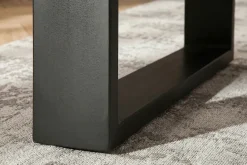 Massivholz Esstisch MAMMUT 200cm Akazie U-Gestell schwarz Metall Baumkante 6cm Tischplatte