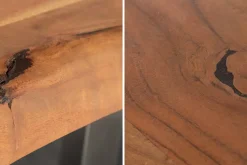 Massivholz Esstisch MAMMUT 300cm natur Akazie silber U-Gestell Baumkante