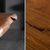 Massivholz Esstisch MAMMUT 200cm natur Akazie schwarz Metall Sterngestell Baumkante