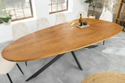 Massivholz Esstisch ORGANIC ARTWORK 240cm braun honey finish Akazie oval