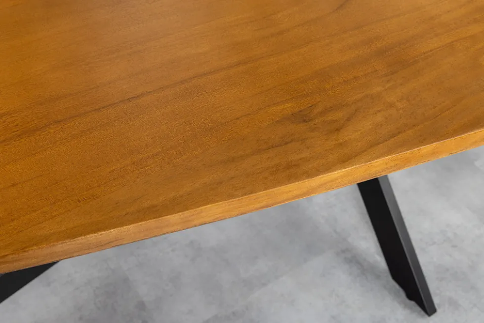 Massivholz Esstisch ORGANIC ARTWORK 240cm braun honey finish Akazie oval