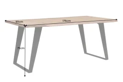 Massivholz Esstisch ORGANIC ARTWORK 180cm Akazie Industrial Design Eisengestell Baumkante