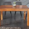 Massivholz Esstisch PURE 120cm braun Sheeshamholz stone finish einzigartige Maserung